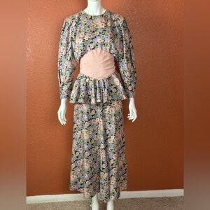 GEARY ROARK KAMISATO Floral Long Sleeve Maxi Dress Size 12. E94